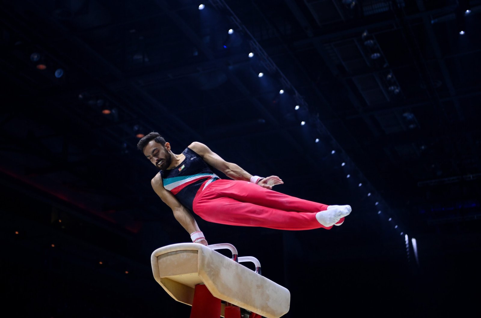World silver medallist Ahmad Abu Al-Soud of Jordan triumphed on the pommel horse at the Pan Arab Games ©Getty Images