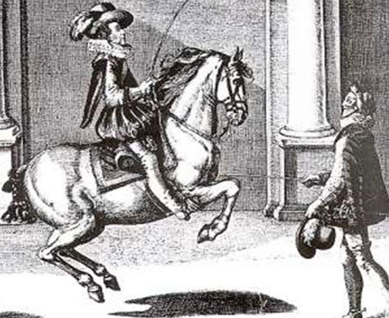 De Pluvinel instruisant Louis XIII, sur le cheval Barbe "Le Bonnite"