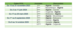 Voici le calendrier des Verts pour les éliminatoires de la Coupe du Monde 2026